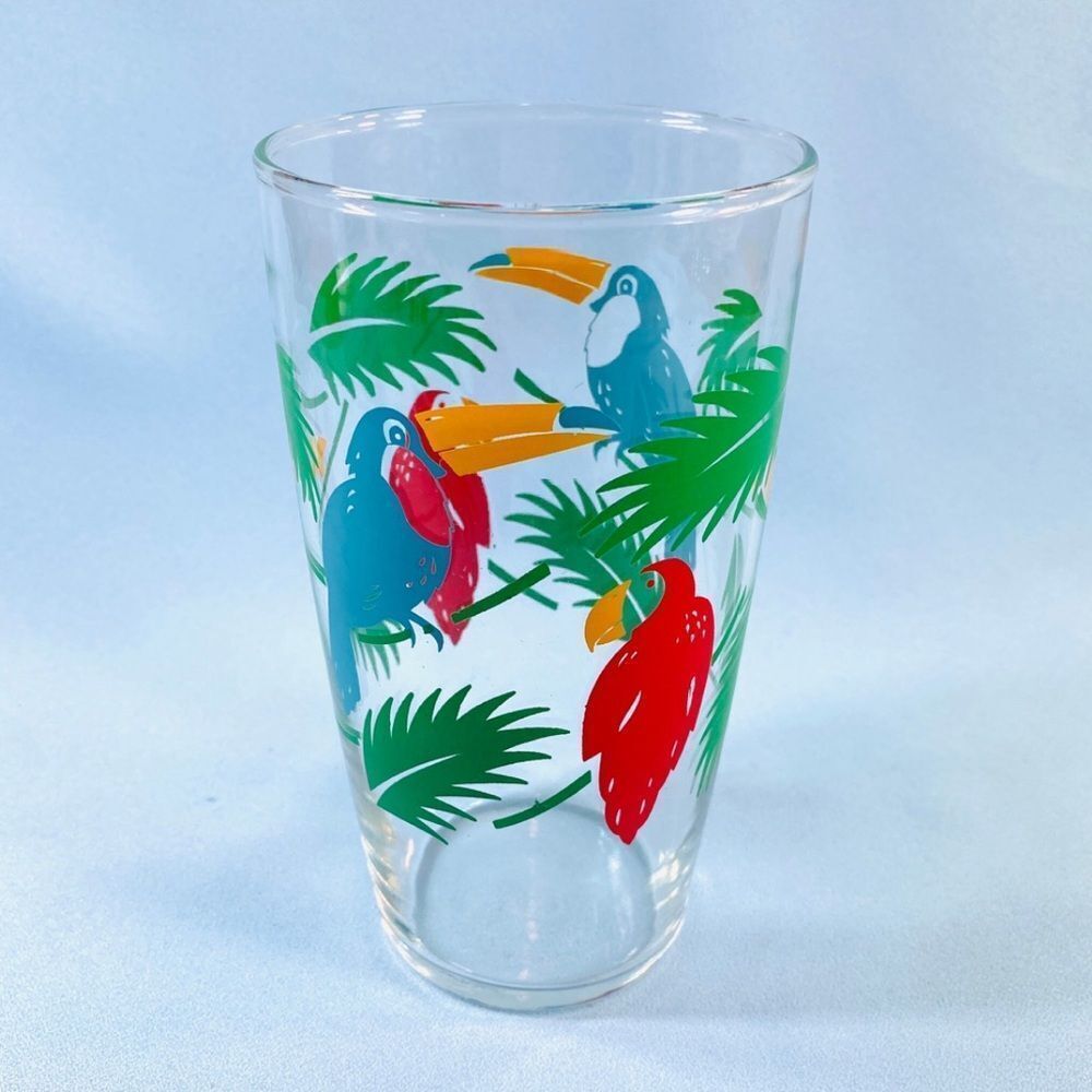 Vintage Tropical Toucan 24 oz Glass bar ware jimmy buffet margaritaville